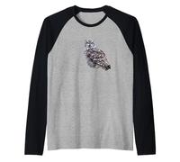 Close-Up Portrait of a Spotted Owl Raglan Baseball Tee