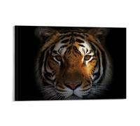 Close Up Poster of Cat Tiger Head on Black Background Poster Vintage Art, Wall Canvas, Decoration Aesthetic, Living Room, Kids Room Dormitory, Cafe, Bathroom, Suitable for Bedroom, Gym, Cool Classic 1
