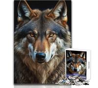 Close Up Wolf Head 1000 Piece Puzzle For Adults Play And Learn Smart Activity Unique Heartfelt Celebration Gift Size 38x52cm
