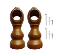 Closed Back Curtain Rod Mounting Bracket for Rental, Tea Color | Strong Load Bearing Designs for Heavy Curtains in Living Room Modern Home Decors for Thick Drapes