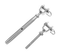 Closed Body Stainless Steel Turnbuckle Wire Tensioner with Jaw Ends | Corrosion Resistant Polished Surface, Smooth Adjustment, Suitable for Fencing Wires, Chain Link Repairs, Camping