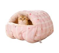 Closed Cat Bed - Removable and Washable Winter Cave, Semi Enclosed Cat Bed for Home Kitchen Living Room Balcony Flat Indoor Relaxation and Night Sleep