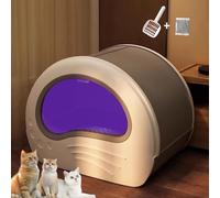 Closed Cat Litter Box with Drawer Style Design for Easy Scooping and Cleaning in Large Spaces