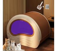 Closed Cat Litter Box with Drawer Style Design for Easy Scooping and Cleaning in Large Spaces
