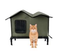 Closed Cat Shelter - Weatherproof, Windproof and Cold-Resistant, Warm Housing for Stray Cats, for Conservatory, Yard, Park, Garage, Barn and Farmhouse