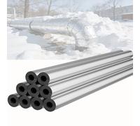 Closed Cell Thermal Cladding，ID16mmxT20mm，Fire Retardant，Foam Tubing Heat Insulated Pipe，Pipe Insulation Wraps，Aluminium Foil Self-Adhesive Foam Tube，for Indoor and Outdoor Pipe(ID16mmxT15mmx1m)