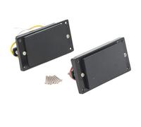 Closed Electric Guitar Humbucker Pickup Double Coil High Output Low Noise Warm Rich Tone for Epiphone LesPaul Guitar Bridge and Neck Position Durable Plastic Metal Magnet 2PCS Set (White) (Black)