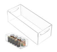 Closed Pantry Bins - Stackable DVD Box, Acrylic Pantry Container with 2 Handles - DVD Storage Solutions in Studio, Wardrobe, Bedroom, Bathroom