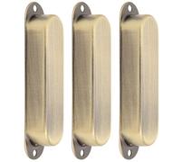 Closed Pickup Cover Brass, 3Pcs Single No Hole Instrument Guitar Accessories - Durable Construction, Easy Installation, Ideal for Electric Guitars (Bronze)