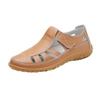 Closed Sandals Women's Summer Non-Slip Orthopaedic Lightweight Soft Hiking Sandals Rubber Sole Leisure Sandals Hollow Breathable Outdoor Shoes Wide Fit Slippers, brown, 10 UK