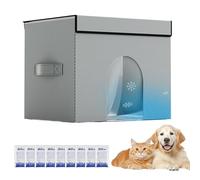 Closed Summer Cat Cooling House - Portable Size Pet Shelter 1550g | Cooling Bed Ice Safe Breathable Fabric Heat Relief, U