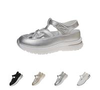 Closed Toe Chunky Sandals For Women Womens Breathable Sandals Gladiator Roman Sandal Touch Fastening Athletic Sandal Outdoor Hiking Slippers With Non Slip Outsole Walking Sliders For Jogger