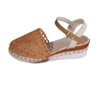 Closed Toe Espadrille Wedge Sandals for Women, Adjustable Ankle Strap
