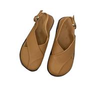 Closed Toe Flat Sandals For Women Strappy Sandals Flat For Women Cute Round Toe Sandal Adjustable Buckle Summer Sandal Slip On Beach Sliders Lightweight Outdoor Sliders Trendy Cozy Slides