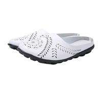 Closed Toe Hollow Out Sliders for Women - Faux Leather Slip-On Sandals Summer Flat Slip-Resistant Ladies Slippers Lightweight Comfortable Breathable Sandal Casual Flexible Shoes for Outdoor White