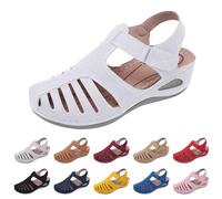 Closed Toe Sandals for Women 2026 Dressy Platform Wedges Sandals with Ankle Strap Comfortable Gladiator Flat Rome Shoes for Summer Breathable Hollow Out Casual Fisherman Sandal