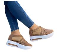 Closed Toe Sandals for Women Sale Clearance Orthopedic Casual Summer Hollow Out Vintage Wedge Sandal Gladiator Outdoor Walking Shoes UK Size 3-7.5