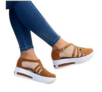 Closed Toe Sandals for Women Sale Clearance Orthopedic Casual Summer Hollow Out Vintage Wedge Sandal Gladiator Outdoor Walking Shoes UK Size 3-7.5