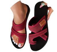 Closed Toe Sandals,Sandals for Women 2025 Summer Extra Wide Beach Breathable Comfortable Mesh Hollow Mesh Slide Walking Sandls Orthopedic Shoes Red