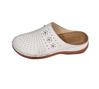 Closed Toe Wedge Mules For Women, Slip-On Closed Toe Clog Comfortable Womens Mules Hollow Out Summer Walking Sandals Plus Breathable Orthopedic Shoes With Arch Support For Indoor And Outdoor