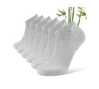 CLOSEMATE 6 Pairs Bamboo Viscose Trainer Ankle Socks for Men and Women Low Cut Breathable Non Slip Socks for Sports Running Casual(6Grey, Size M)