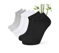 CLOSEMATE 6 Pairs Bamboo Viscose Trainer Ankle Socks for Men and Women Low Cut Breathable Non Slip Socks for Sports Running Casual(2black 2white-a 2grey, Size M)