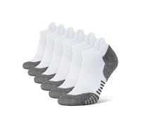 CLOSEMATE 6 Pairs Sport Trainer Ankle Socks for Men | Short combed cotton socks with breathable stretch, cushioning and stay-put fit for running, walking, travel and daily wear