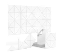 Closer 12Pcs Self Adhesive Acoustic Panels,12X12X0.4 Inch Soundproof Wall Panels for Home, Recording Studio, Office White Easy Install Easy to Use