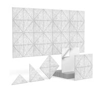 Closer 12Pcs Self Adhesive Acoustic Panels,12X12X0.4 Inch Soundproof Wall Panels for Home, Recording Studio, Office Silver Gray Easy Install Easy to Use
