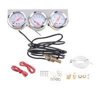 Closer 2Inch 52mm Universal 12V DC Car Triple Gauge Kit Psi Oil Pressure Gauge Fahrenheit Water Temp Gauge Ammeter Gauge Set Spare Parts Accessories