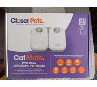 Closer Pets Cat Mate Automatic Pet Feeder Two Meal System White Boxed New