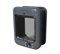Closer Pets Microchip Activated Cat Flap for up to 30 Cats, Exclusive Entry, Fast Installation, Easy Fitting, Convenient, Tamper Proof, Weatherproof, Silent - White (Grey)