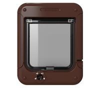 Closer Pets Rotary 4-Way-Locking Cat Flap (358) - Versatile Lockable Door for Small to Average-Sized Cats, for Single/Multiple Glazing, UPVC, Wall and Wood, Brown