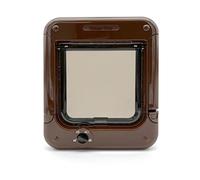 Closer Pets Rotary 4-Way-Locking Cat Flap (358) - Versatile Lockable Door for Small to Average-Sized Cats, for Single/Multiple Glazing, UPVC, Wall and Wood, Brown
