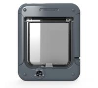 Closer Pets Rotary 4-Way-Locking Cat Flap (358) - Versatile Lockable Door for Small to Average-Sized Cats, for Single/Multiple Glazing, UPVC, Wall and Wood, Grey