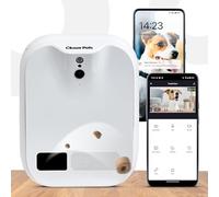 Closer Pets TreatView Pet Indoor Security Camera with Phone App (iOS/Android Compatible), with Night Vision and Built-In Treat Dispenser