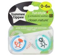 Closer to Nature Fun Style Soothers, 0-6 months - 2 soothers