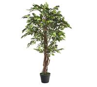 Closer2Nature 3ft Artificial Plant Green Weeping Fig Plant; Fake Artificial Weeping Tree, Indoor Fig Tree with Twisted Stem - Perfect for Home, Kitchen, Lounge and Office
