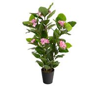 Closer2Nature 4ft 3'' - Pink Hydrangea Plants - Artificial Plant; Faux Silk Flowers Indoor Plant Perfect for Home Decor - Kitchen, Lounge and Office