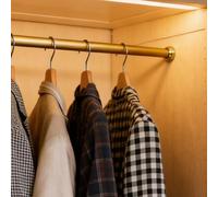 Closet Bar Support Pole, 2 Pack Wall Mount Hanging Rod for Wardrobe, Cuttable Cabinet Cupboard Organizer Rail, 100cm