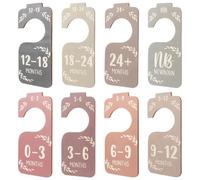 closet divider Baby wardrobe Dividers, Colorful Double-Sided Baby cabinet Organizer Clothes Hanger Dividers for Newborn to 24 Months Size Clothes Boho Nursery Decor(SIZE:8)