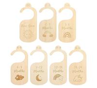 Closet Dividers - 7 Piece Nursery Organizer, Set Double Sided Design with Cute Labels for Clothing Sorting Hanger Separators for Wardrobe Organization Socks Shirts Underwear 7 x 3 inches