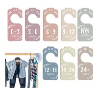 Closet Dividers for Clothes - Non-Staining Wooden Wardrobe Separators, 8-Piece Double-Sided Labeled Hooks, Apparel Accessory Case Divider | for newbornn Children Kids Room Decor