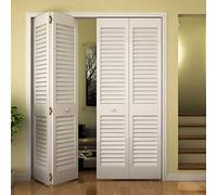 Closet Door, Bi-fold, Louver Louver Plantation Primed White (28X80)