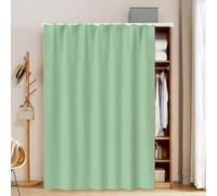 Closet Door Curtain for Shoe Rack & Bookcase - Dustproof Cabinet Curtain with Track Rail, Breathable Fabric for Bedroom, Living Room, Bathroom Shelves
