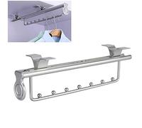 Closet Organizer Rack - Heavy Duty Pull-Out Clothes Rail with Sliding Hanger, Durable Metal Frame for Trousers, Jeans, and Jacket Storage