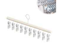 Closet Organizer with 10 Clips, Space Saving Hanging Closet Organizer, Metal Coated Rubber 360° Multi-Clip Rotating Hanger,