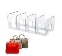 Closet Purse Organizer - 4 Compartments Transparent Shelf Dividers Pocket Storage Rack | Purse Storage Organizer Cabinet Clear Cabinet Shelf Divider Pocket Organizer for Z