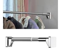 Closet Rod 0.5m-4m inless Steel No-Drill Clothes Hanging Bar & Retractable Drying Rack for Bathroom Space-Saving Solut for nized Sto