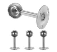 Closet Rod End Support Bracket Stainless Steel 4pcs Ceiling Mount | Shower Curtain Pole and Kitchen Towel Rod, Silver Finish, Screws and Anchors Included